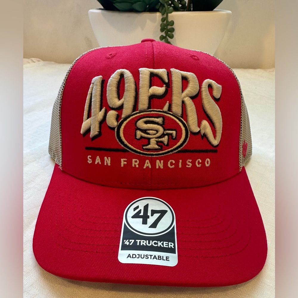 47 Brand San Francisco 49ers Red and Cream Trucker Hat
